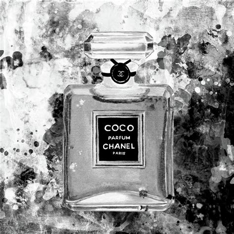 chanel perfume black and white.